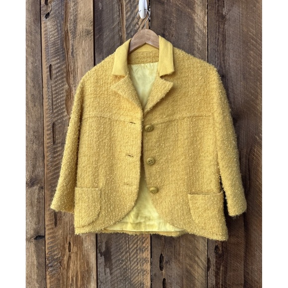 Mam'selle By Betty Carol Union Made M Vintage 1960s Jackie O Bouclé Wool Coat - Picture 1 of 12
